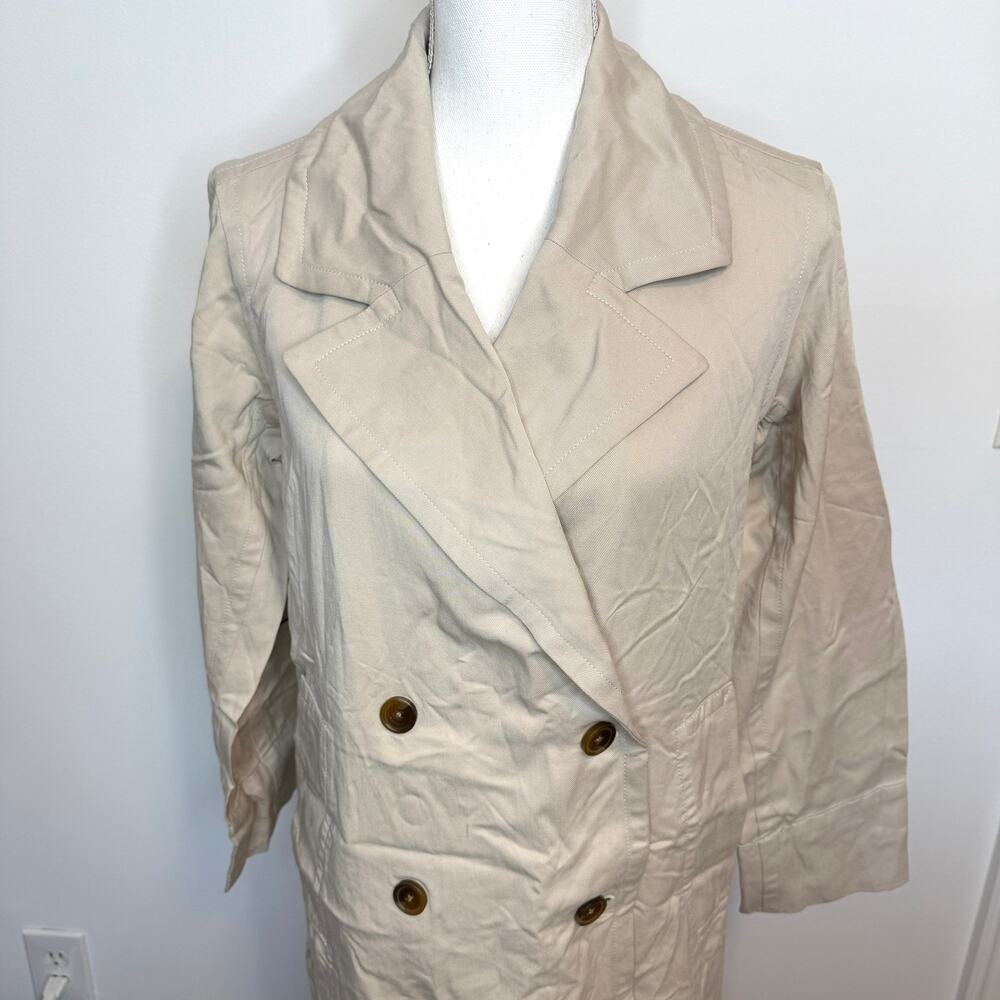 Everlane The Drape Trench Coat In Sandstone Size XS New - Picture 4 of 13